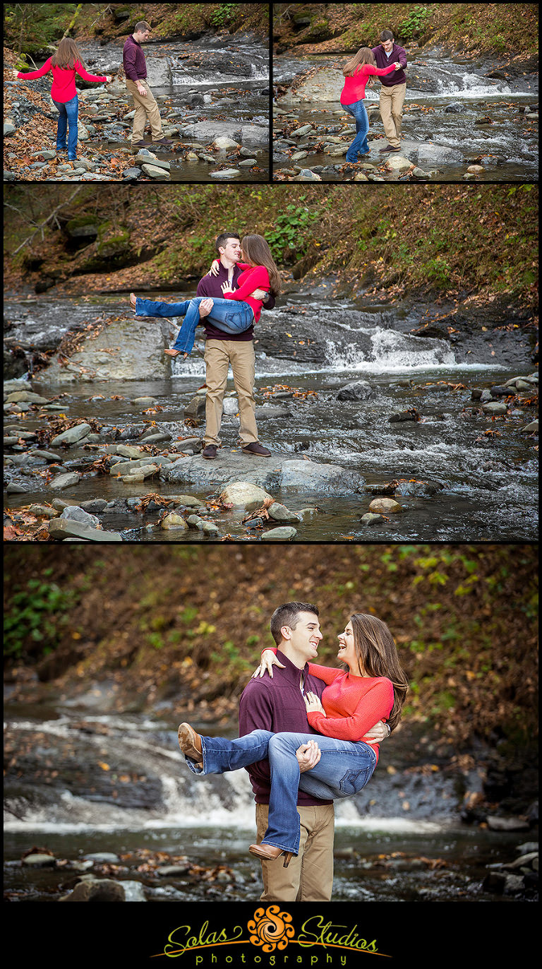 Solas Studios Photography Engagement Session Photos at Fillmore Glen, Moravia NY